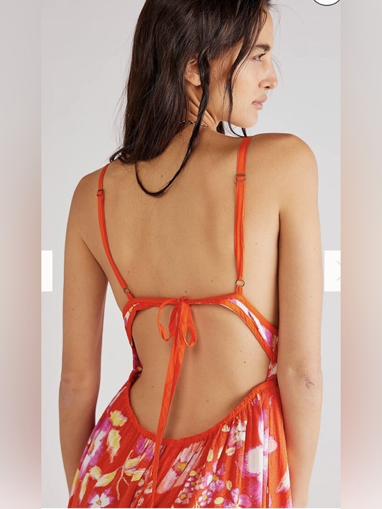 Free People Wisteria vibrant floral Maxi Dress Pop Combo size medium summer - Picture 3 of 11